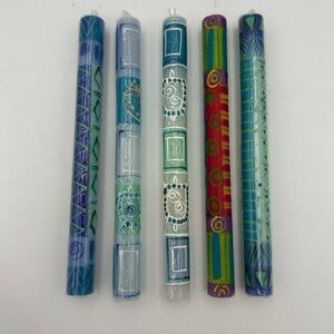 Petalura Hand-Painted Taper Candles set of 5